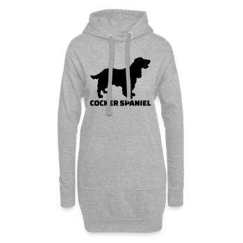 Cocker Spaniel - Sweat-shirt à capuche long Femme - gris chiné - Devant