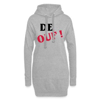 De ouf ! - Sweat-shirt à capuche long Femme - gris chiné - Devant