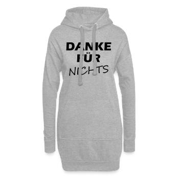 Danke für Nichts - Hoodie-Kleid - Grau meliert - Vorne