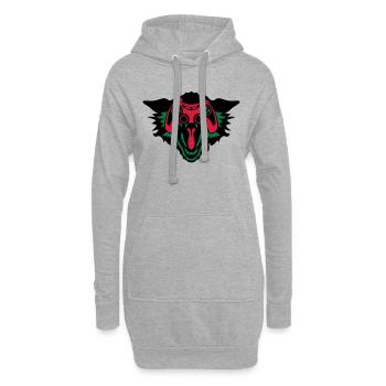 Wolf Controller Spiele Auge Joystick Geek - Hoodie-Kleid - Grau meliert - Vorne