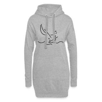 segeln segelboot - Hoodie-Kleid - Grau meliert - Vorne