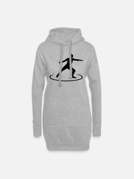 Diskuswerfen - Hoodie-Kleid - Grau meliert