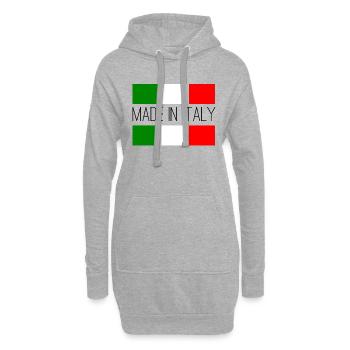 Made in Italy Logo - Sweat-shirt à capuche long Femme - gris chiné - Devant