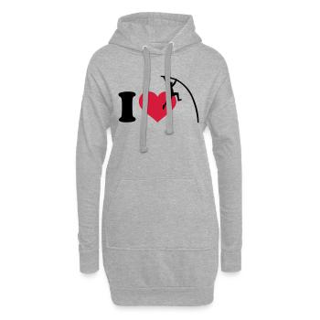 Stabhochsprung - Hoodie-Kleid - Grau meliert - Vorne