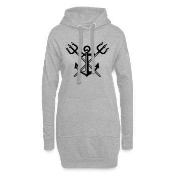 Capitaine - Sweat-shirt à capuche long Femme - gris chiné - Devant