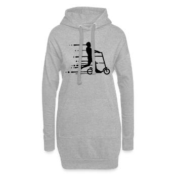 gouttes graffiti humide électroroller clipart elektr - Sweat-shirt à capuche long Femme - gris chiné - Devant
