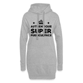 Puériculture / Puéricultrice / Bébé / Maternelle - Sweat-shirt à capuche long Femme - gris chiné - Devant