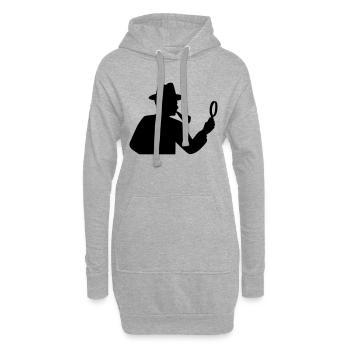Detektiv - Hoodie-Kleid - Grau meliert - Vorne