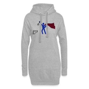 WC Bürste reinigung HEH 3 farb vektor - Hoodie-Kleid - Grau meliert - Vorne