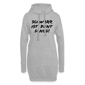 schwarz ist bunt genug - Hoodie-Kleid - Grau meliert - Vorne