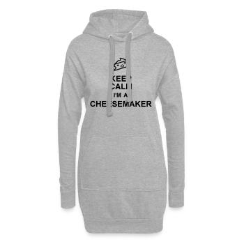Fromager / Fromage / Travail / Métier / Job - Sweat-shirt à capuche long Femme - gris chiné - Devant
