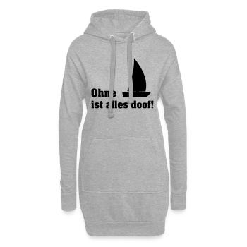 ohne segelboot - Hoodie-Kleid - Grau meliert - Vorne