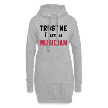 musique / musicien / music / musician - Sweat-shirt à capuche long Femme - gris chiné - Devant