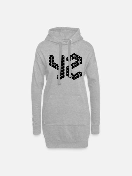 42, Die Antwort, Per Anhalter, Galaxis, Sci-fi - Hoodie-Kleid - Grau meliert