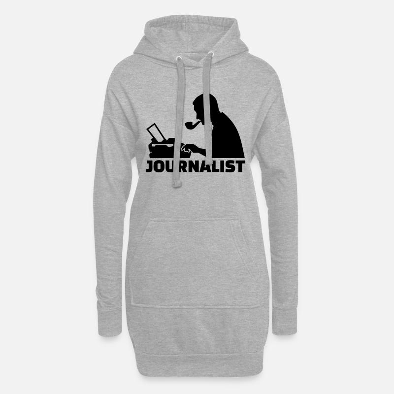 Journalist - Hoodie-Kleid - Grau meliert