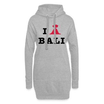 I Love Bali - Mount Agung - Hoodie-Kleid - Grau meliert - Vorne