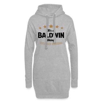 It's a baldwin name thing stars never und - Hoodie Dress - heather grey - Front