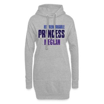 HT Royal Wedding Remarquable Princesse bleu - Sweat-shirt à capuche long Femme - gris chiné - Devant
