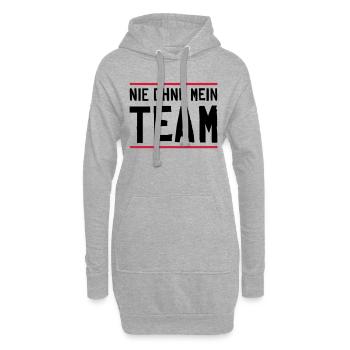 nie ohne mein team - Hoodie-Kleid - Grau meliert - Vorne