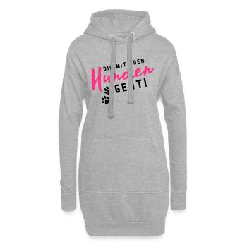 hunden die mit den - Hoodie-Kleid - Grau meliert - Vorne
