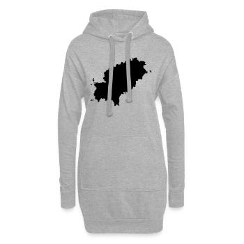 ibiza island map - Hoodie-Kleid - Grau meliert - Vorne