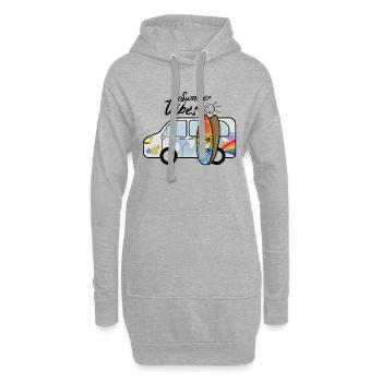 Campingbus mit Surfbrettern Surfer Sommerurlaub - Hoodie-Kleid - Grau meliert - Vorne