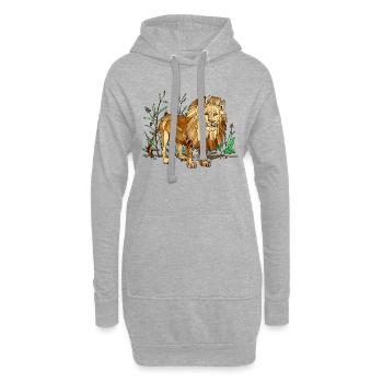 Lion - Sweat-shirt à capuche long Femme - gris chiné - Devant