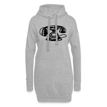Téléphone Ancien - Sweat-shirt à capuche long Femme - gris chiné - Devant