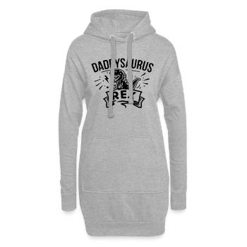 Daddysaurus für dunkle Farben - Hoodie-Kleid - Grau meliert - Vorne