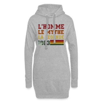 L'homme le mythe la légende 1983 - Sweat-shirt à capuche long Femme - gris chiné - Devant