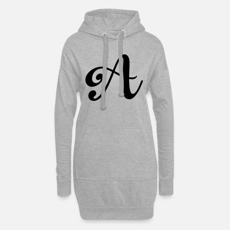 buchstabe a - Hoodie-Kleid - Grau meliert