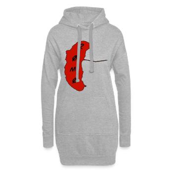 Romo Insel Rot Emblem - Hoodie-Kleid - Grau meliert - Vorne