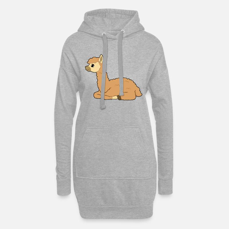 Alpaka - Hoodie-Kleid - Grau meliert