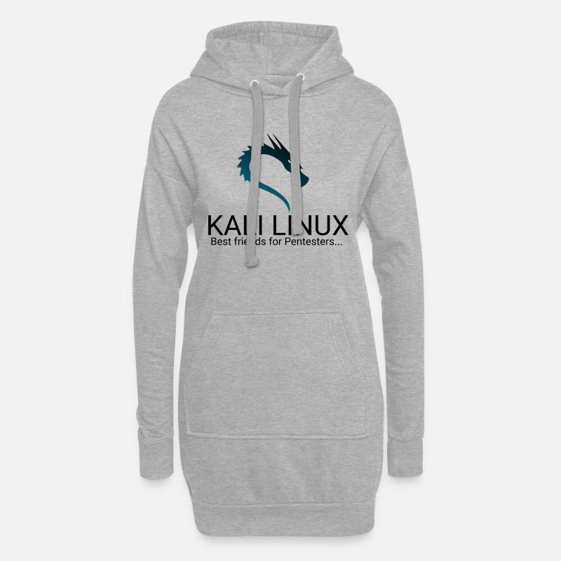 Kali Linux - Hoodie-Kleid - Grau meliert
