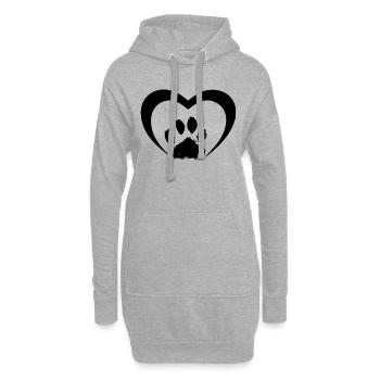 Chien chien - Sweat-shirt à capuche long Femme - gris chiné - Devant