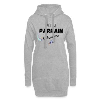 meilleur parrain de l'univers cadeau parrain - Sweat-shirt à capuche long Femme - gris chiné - Devant
