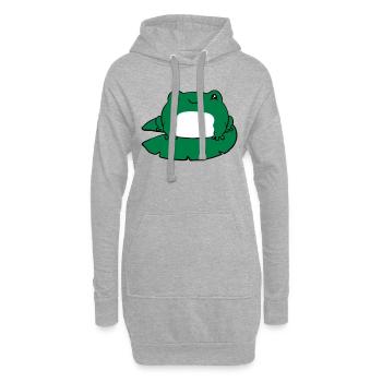 Frosch auf Seerose - Hoodie-Kleid - Grau meliert - Vorne