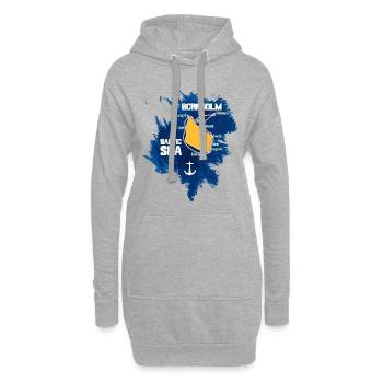 Bornholm Mer Baltique - Sweat-shirt à capuche long Femme - gris chiné - Devant