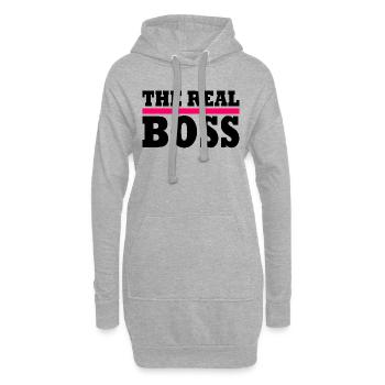 The real boss - Sweat-shirt à capuche long Femme - gris chiné - Devant
