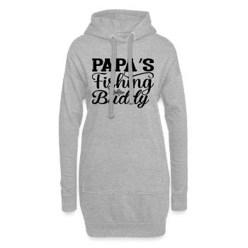 Papa´s Fishing Buddy - Hoodie-Kleid - Grau meliert - Vorne