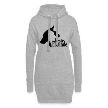 Chien Chat Meilleurs Amis Fidèle Compagnon Compagnon - Sweat-shirt à capuche long Femme - gris chiné - Devant
