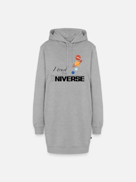 I Trust The Universe - Hoodie-Kleid - Grau meliert