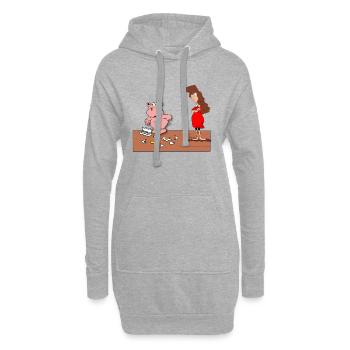 mama nilpferd haushalt alltag kaputt eier genervt - Hoodie-Kleid - Grau meliert - Vorne