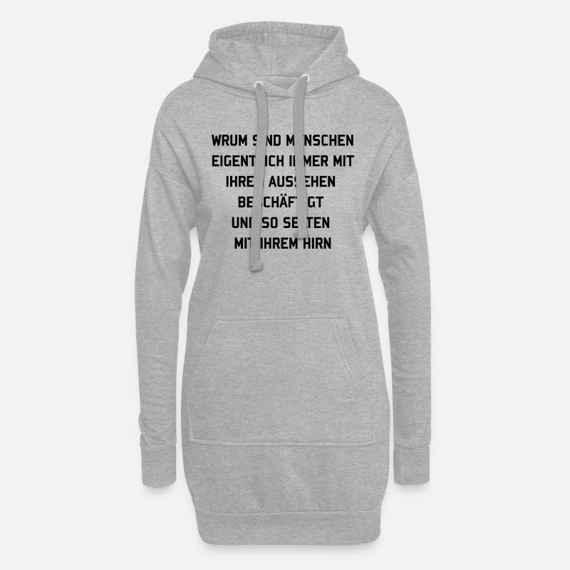 Lustiger Spruch - Hoodie-Kleid - Grau meliert