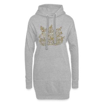 Fleur - Sweat-shirt à capuche long Femme - gris chiné - Devant