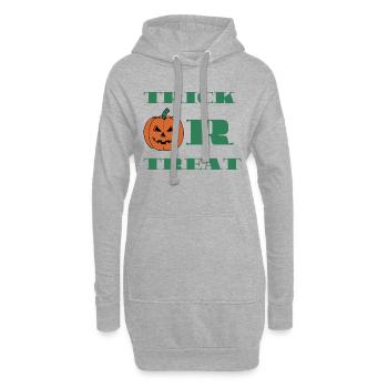 Trick Or Treat Kürbis Süßes oder Saures Halloween - Hoodie-Kleid - Grau meliert - Vorne