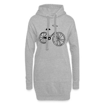Fahrrad Gekritzel Fahrräder Radfahren Silhouette 2 - Hoodie-Kleid - Grau meliert - Vorne