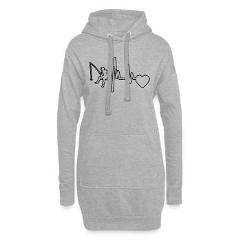 Pêche Hameçons Pêche Pêche Pêche Pêche - Sweat-shirt à capuche long Femme - gris chiné - Devant