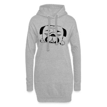 Sleeping Pug Dog Funny Dog Owners - Sweat-shirt à capuche long Femme - gris chiné - Devant