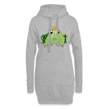 Grenouille - Sweat-shirt à capuche long Femme - gris chiné - Devant